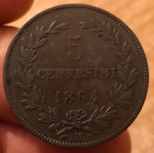 Moneta 5 Centesimi 1864, San