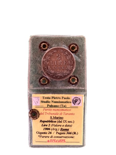 San marino lire 1906 - marino, roma