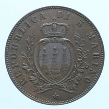 SAN MARINO 5 CENTESIMI 1864